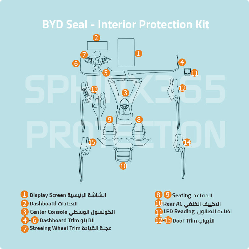 BYD Seal 2025-2024 Interior Protection Kit | Pre-cut Film