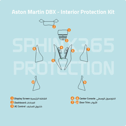 كيت الحماية الداخلية استون مارتين DBX 2022-2024