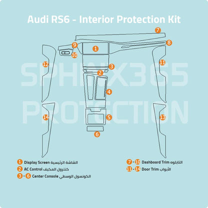 Audi RS5 Sportback 2025 Interior Protection Kit | Pre-cut Film
