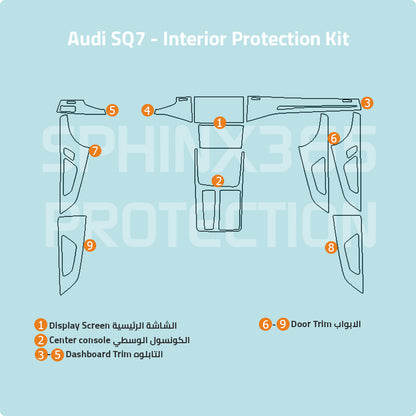 Audi SQ7 2020-2026 Interior Protection Kit | Pre-cut Film