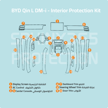 BYD QIN L DM-i 2026 Interior Protection Kit | Pre-cut Film