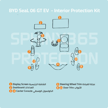 BYD SeaL 06 GT EV 2024 Interior Protection Kit | Pre-cut Film