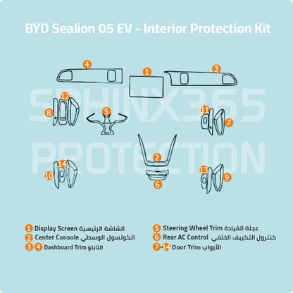 BYD SeaLion 05 EV 2025 Interior Protection Kit | Pre-cut Film