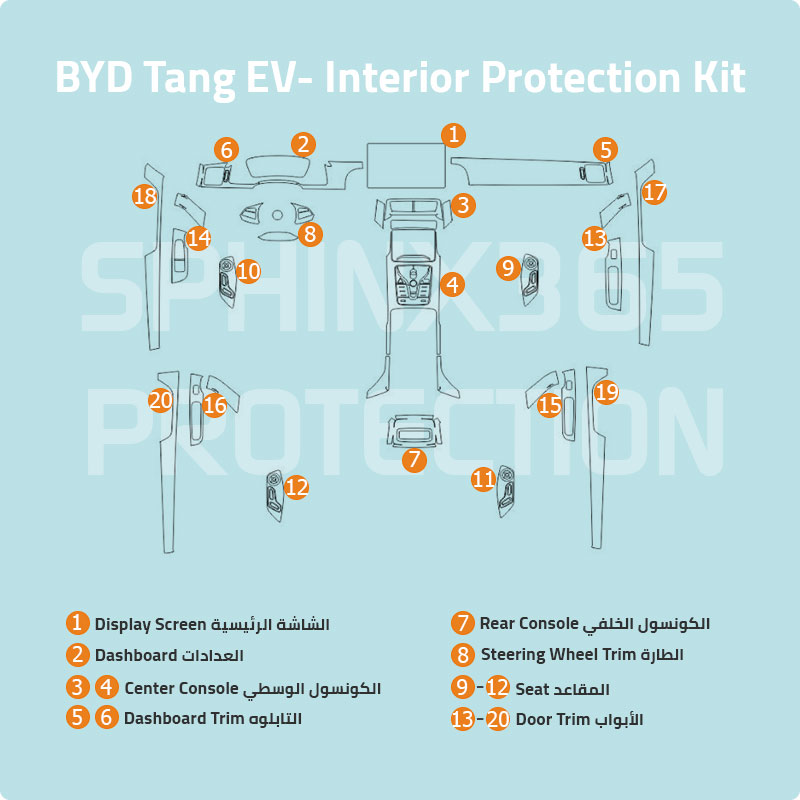 كيت الحمايه الداخليه BYD Tang EV 2022