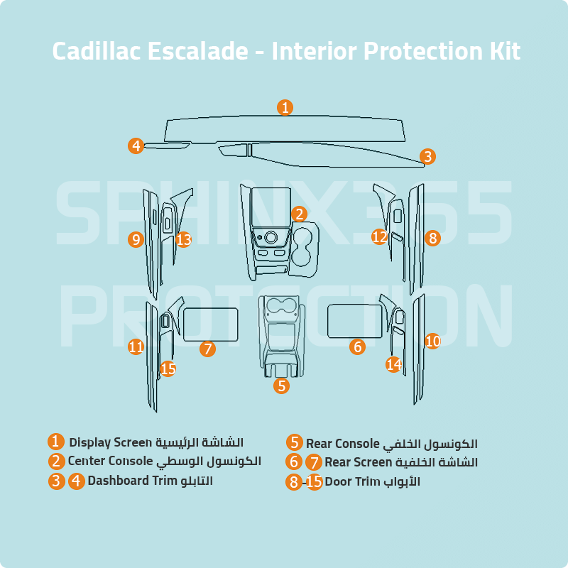 Cadillac Escalade 2025 Interior Protection Kit | Pre-cut Film