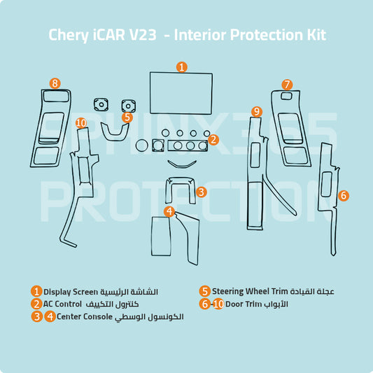 Chery ICAR V23 2025 Interior Protection Kit | Pre-cut Film