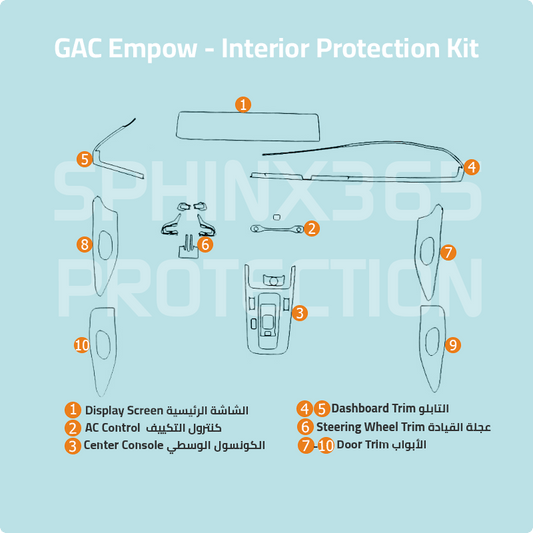 طقم حماية المقصورة الداخلية لسيارة GAC Empow موديل 2024-2025