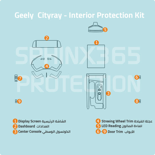 Geely Cityray Interior Protection Kit 2025-2026