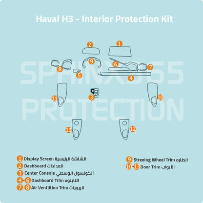 Haval H3 2024 Interior Protection Kit | Pre-cut Film