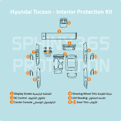 Hyundai Tucson 2025-2027 Interior Protection Kit | Pre-cut Film