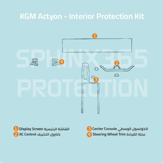 KGM Actyon 2024-2027 Interior Protection Kit | Pre-cut Film