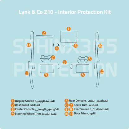 Lynk & Co Z10 2024 Interior Protection Kit | Pre-cut Film