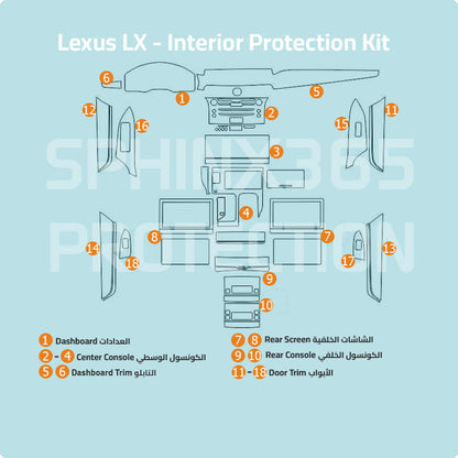 Lexus LX 2017-2021 Interior Protection Kit | Pre-cut Film