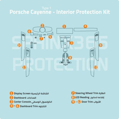 كيت الحماية الداخلية بورش كايين Type1 2018 