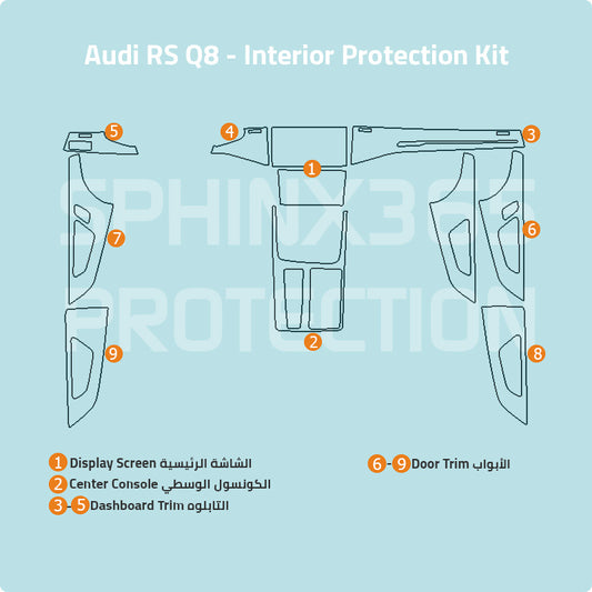 Audi RS Q8 2020-2026 Interior Protection Kit| Pre-cut Film