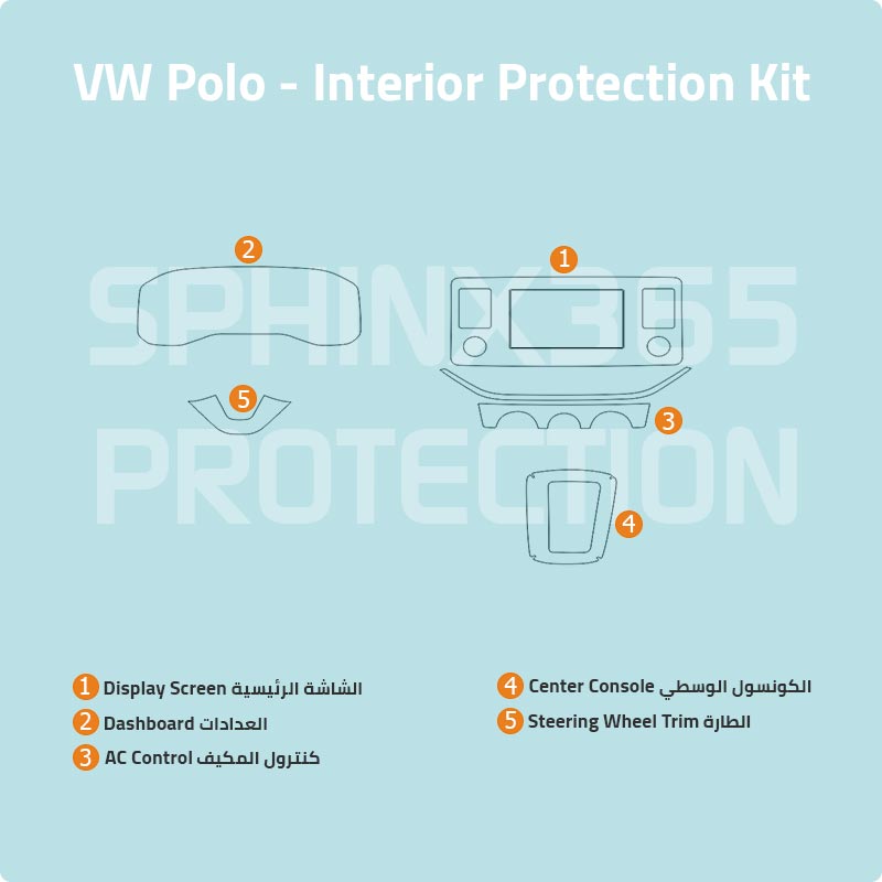 كيت الحماية الداخلية فولكس فاجن Polo Type2 2020