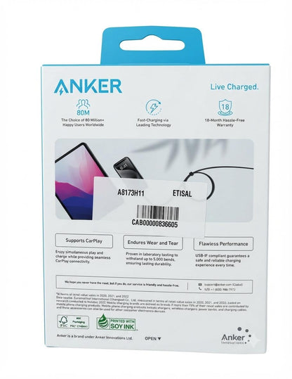 Anker 6ft USB-A to USB-C Braided Charging Cable | High-Durability Fast Sync