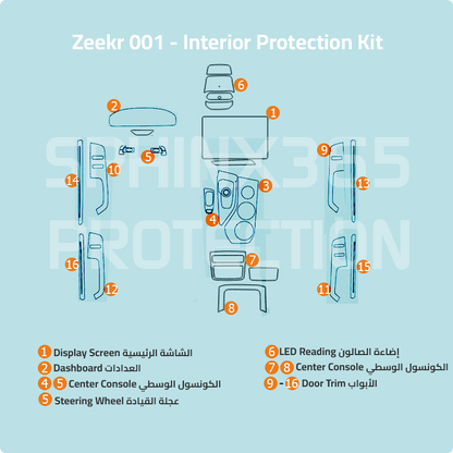 Zeekr 001 2025-2026 Interior Protection Kit| Pre-cut Film