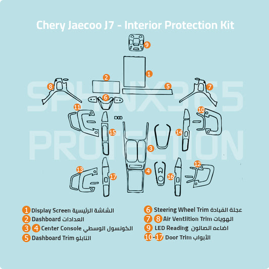 Chery Jaecoo J7 2023 Interior Protection Kit | Pre-cut Film