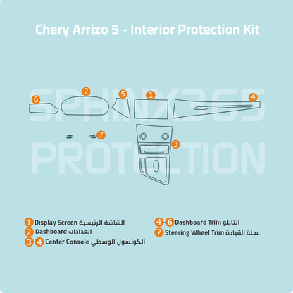 طقم حماية داخلية لسيارة Chery Arrizo 5 موديلات 2023