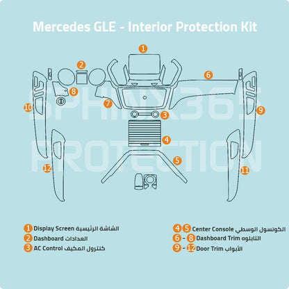 كيت الحماية الداخلية مرسيدس-بنز Mercedes GLE-Class Coupe 2015-2018