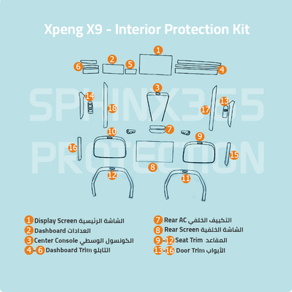 Xpeng X9 2024 Interior Protection Kit